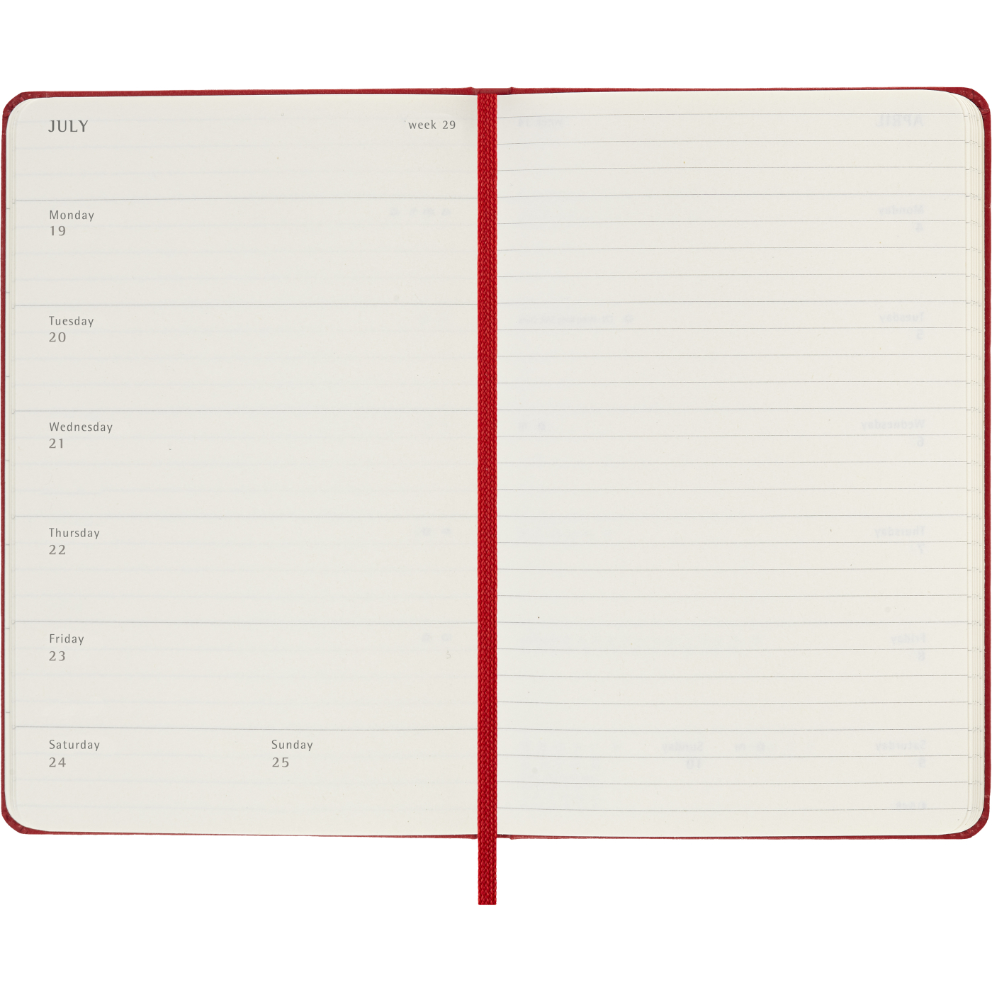 Diary 12M Weekly Notebook 2027 Hardcover Pocket Red 