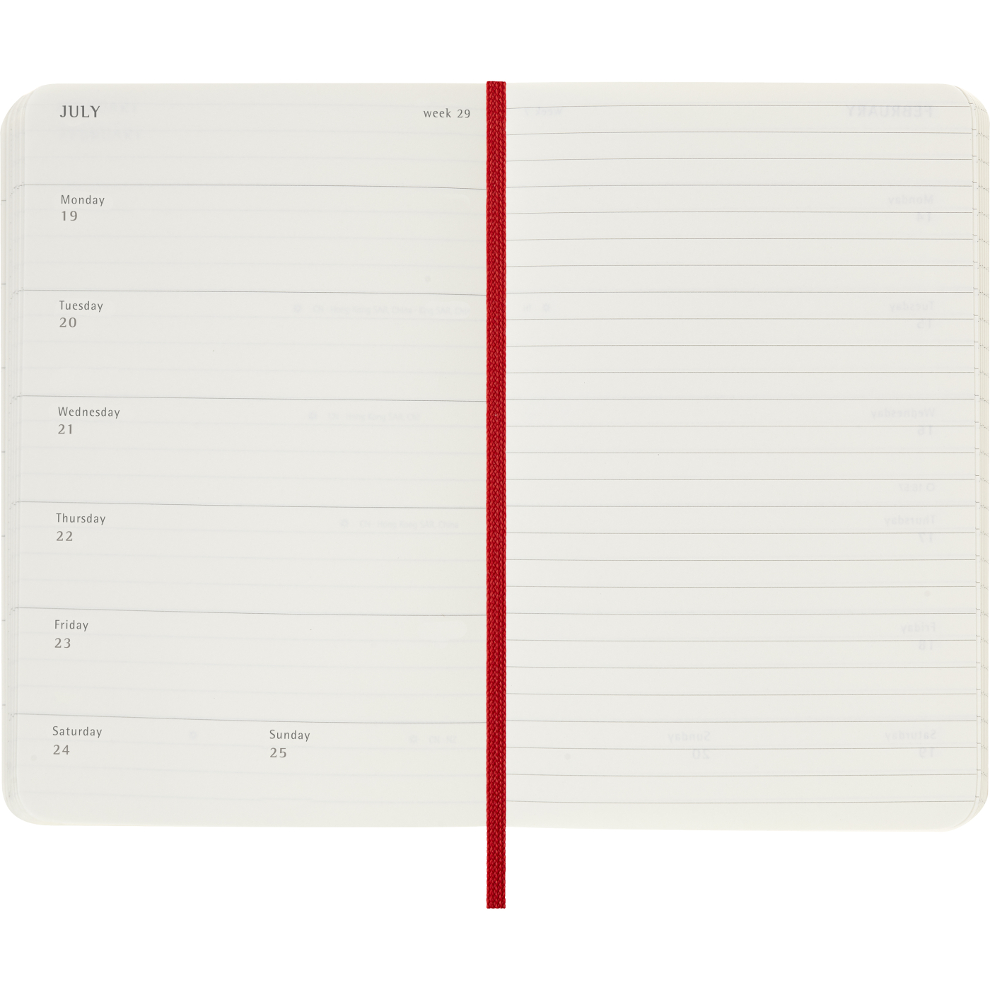 Diary 12M Weekly Notebook 2027 Softcover Pocket Red 