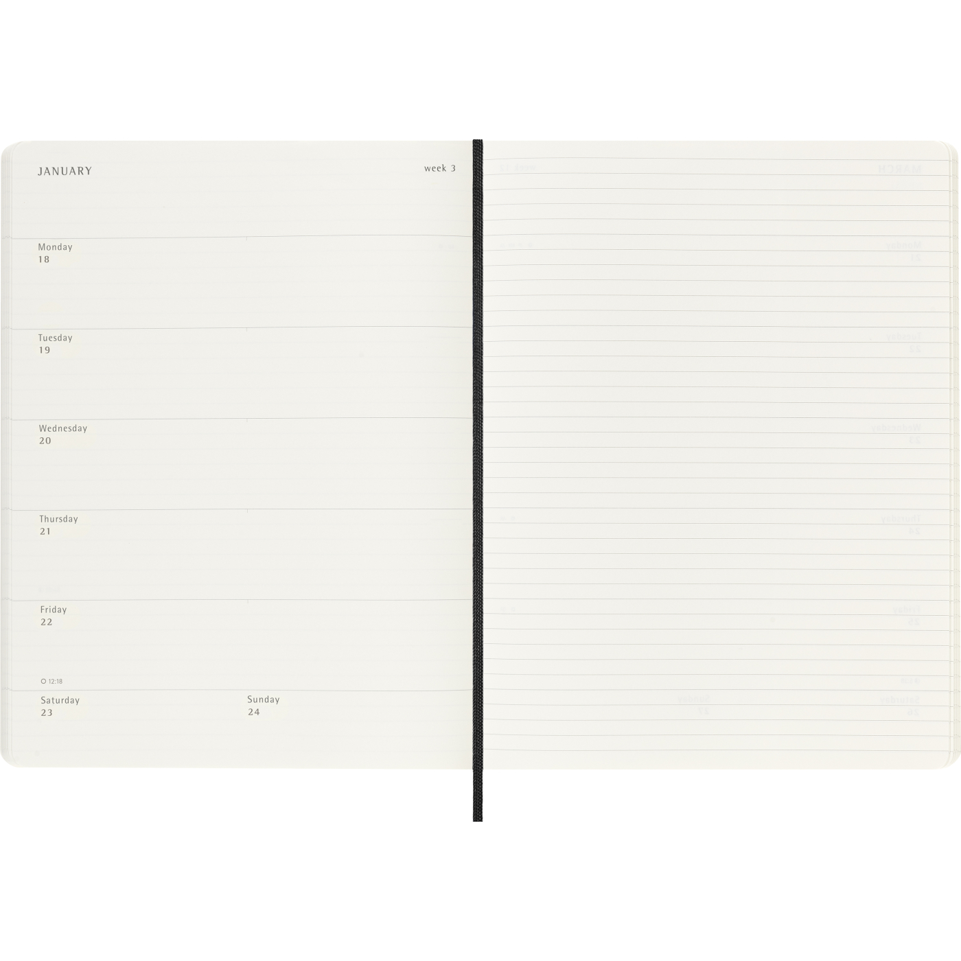 Diary 12M Weekly Notebook 2027 Softcover XL Black 