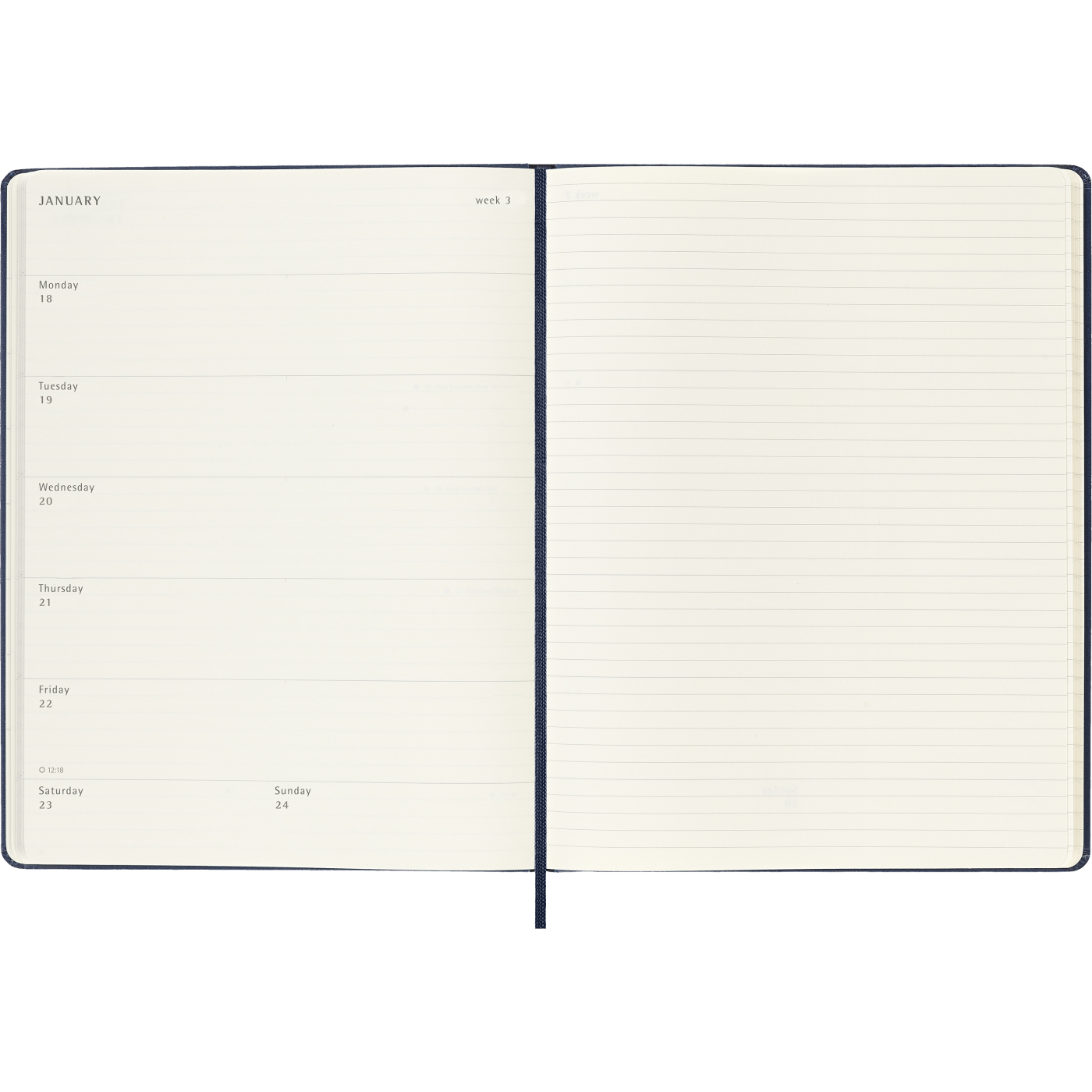 Diary 12M Weekly Notebook 2027 Hardcover XL Sapphire Blue 