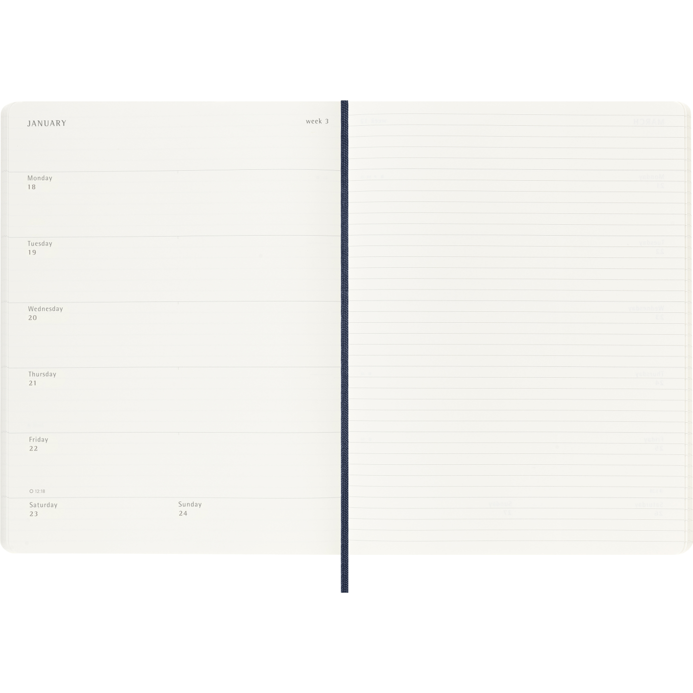 Diary 12M Weekly Notebook 2027 Softcover XL Sapphire Blue 