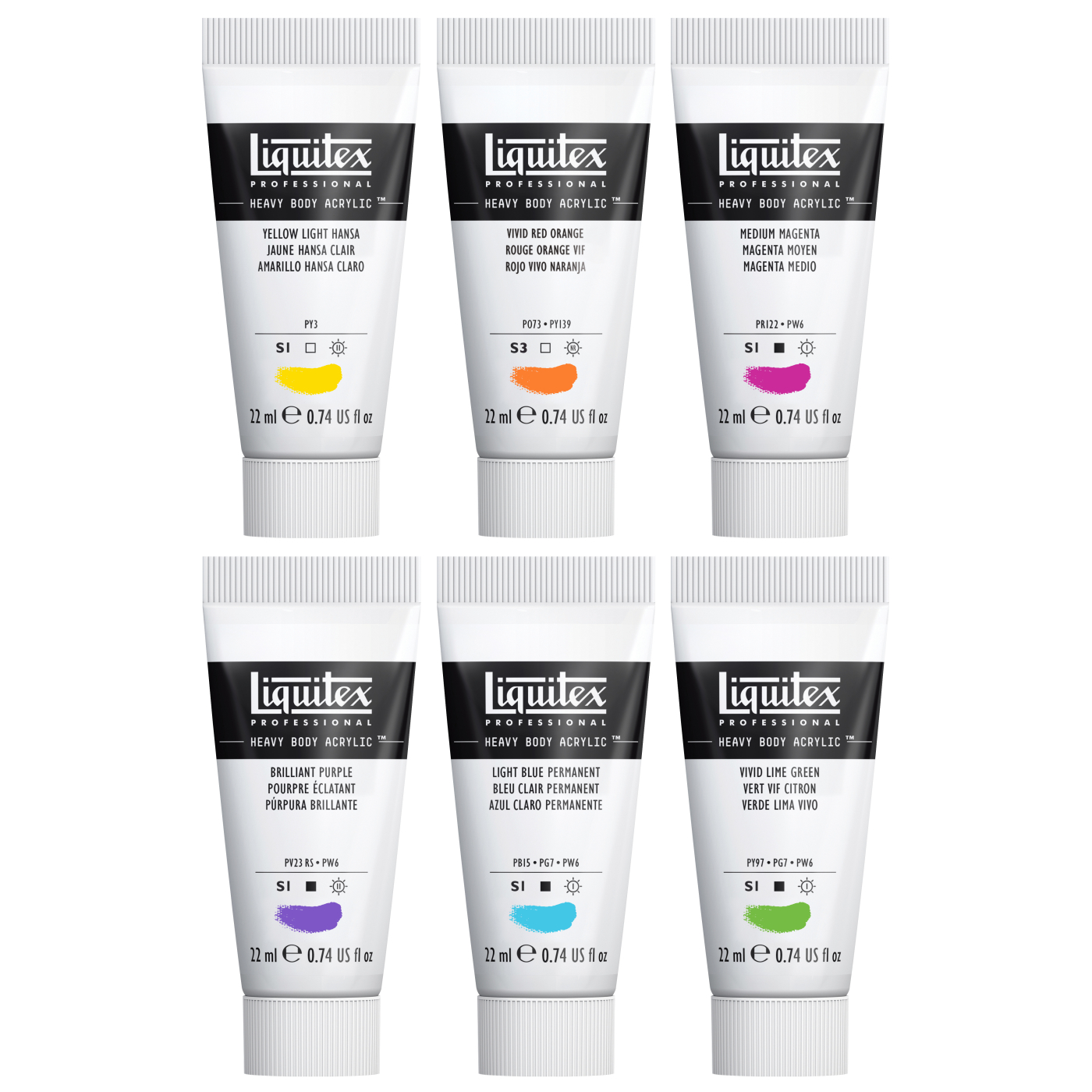 Acrylic Paint Heavy Body Vibrant Set 6x22 ml