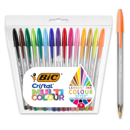 Cristal Multicolour Ballpoint 15-set in the group Pens / Writing / Ballpoints at Pen Store (100233)