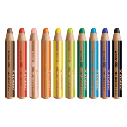 Woody 3-in-1 Colouring Pencils 10-set in the group Kids / Kids' Pens / Colouring Pencils for Kids at Pen Store (100444)