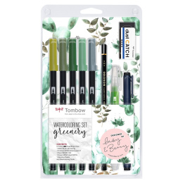 Watercolouring set Greenery in the group Pens / Artist Pens / Brush Pens at Pen Store (101262)