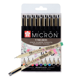 Pigma Micron Fineliner Colour 9-pack in the group Pens / Writing / Fineliners at Pen Store (103306)