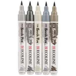 Brush Pen Grey 5-set in the group Pens / Artist Pens / Brush Pens at Pen Store (103713)