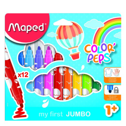 Color Peps Early Age Ultrawashable 12 Felt Tip Jumbo in the group Kids / Kids' Pens / Felt Tip Pens for Kids at Pen Store (108771)