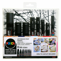 Posca Marker Black - Set of 8 in the group Pens / Artist Pens / Illustration Markers at Pen Store (110418)