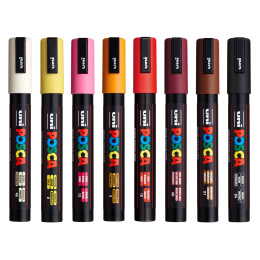 Posca PC-5M Warm Colours - Set of 8 in the group Pens / Artist Pens / Illustration Markers at Pen Store (110428)