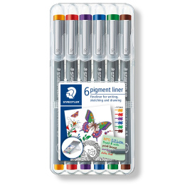 Pigment Liner Colour 0.5mm 6-set in the group Pens / Writing / Fineliners at Pen Store (111221)