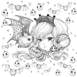 Pop Manga: Cute and Creepy Colouring Book in the group Hobby & Creativity / Books / Adult Colouring Books at Pen Store (112447)