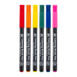Koi Colouring Brush Pen 6-set Bright in the group Pens / Writing / Fineliners at Pen Store (125588)