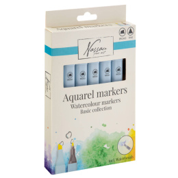 Aquarel marker Dual 6-set Basic + waterbrush in the group Pens / Artist Pens / Watercolour Pencils at Pen Store (129352)