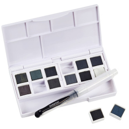 Tinted Charcoal Paint Pan Set 12 Half pans in the group Art Supplies / Artist colours / Watercolour Paint / Watercolour pans at Pen Store (129568)