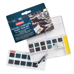 Tinted Charcoal Paint Pan Set 12 Half pans in the group Art Supplies / Artist colours / Watercolour Paint at Pen Store (129568)
