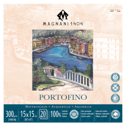 Watercolour Pad Portofino 100% Cotton 300g Satin 15x15cm 20 Sheets in the group Paper & Pads / Artist Pads & Paper / Watercolour Pads at Pen Store (129681)