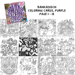 BahKadisch Coloring Cards Purple in the group Hobby & Creativity / Books / Adult Colouring Books at Pen Store (131515)