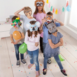 Children's Masks Exotic Animals 6-pack in the group Kids / Fun and learning / Birthday Parties at Pen Store (131577)