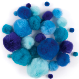 Pompons Blue 30-pack in the group Kids / Fun and learning / Craft Supplies for Kids / Felt balls and pompoms at Pen Store (131634)