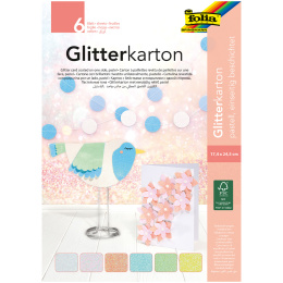 Glitter board pad Pastel 6 Sheets  in the group Kids / Fun and learning / Paper & Drawing Pad for Kids at Pen Store (131657)