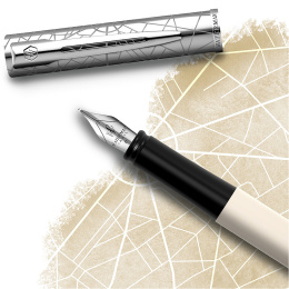 Allure Deluxe Metal & White Fountain Pen Fine in the group Pens / Fine Writing / Fountain Pens at Pen Store (132015)