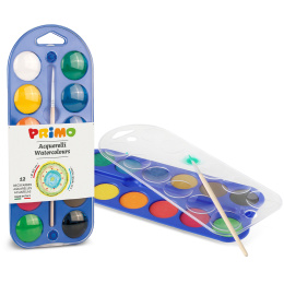 Watercolour tablets 12-set Ø30 + brush in the group Kids / Kids' Paint & Crafts / Kids' Watercolour Paint at Pen Store (132090)