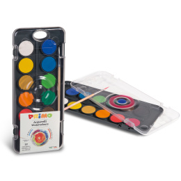 Watercolour tablets 12-set Ø30 + brush in the group Kids / Kids' Paint & Crafts / Kids' Watercolour Paint at Pen Store (132092)