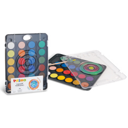 Watercolour tablets 24-set Ø30 + brush in the group Kids / Kids' Paint & Crafts / Kids' Watercolour Paint at Pen Store (132093)