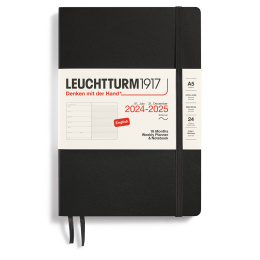 Diary 18M Weekly Planner & Notebook Soft Cover A5 Black in the group Paper & Pads / Planners / 18-Month Planners at Pen Store (132570)