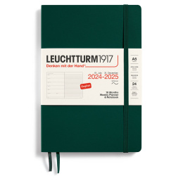 Diary 18M Weekly Planner & Notebook Soft Cover A5 Forest Green in the group Paper & Pads / Planners / 18-Month Planners at Pen Store (132574)