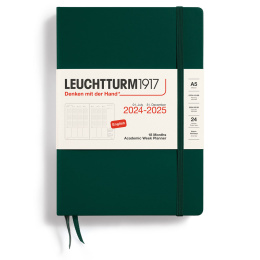 Diary 18M Academic Week Planner Hard Cover A5 Forest Green in the group Paper & Pads / Planners / 18-Month Planners at Pen Store (132585)