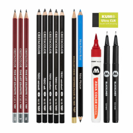 Tattoo Sketching Set 14 pcs in the group Art Supplies / Crayons & Graphite / Graphite & Pencils at Pen Store (132709)