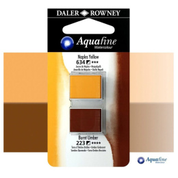 Aquarelle Half-pan Duo Naples Yellow/Burnt Umber in the group Art Supplies / Artist colours / Watercolour Paint / Watercolour pans at Pen Store (132906)