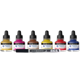 Intro Ink Aquarelle set 6 x 29,5 ml in the group Art Supplies / Artist colours / Watercolour Paint / Liquid watercolour at Pen Store (132932)