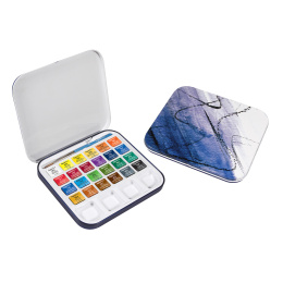 Watercolour Travel set Tin 24 ½ -Half pans  in the group Art Supplies / Artist colours / Watercolour Paint at Pen Store (132938)