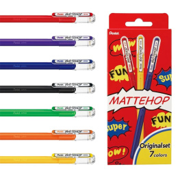 Mattehop Gel Roller Pen Original Colours Pack of 7 in the group Pens / Writing / Gel Pens at Pen Store (133079)