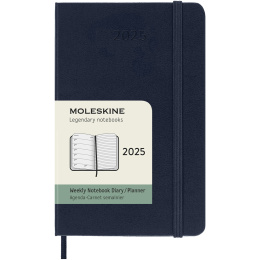 12M Weekly Notebook Softcover 2025 Pocket Sapphire Blue in the group Paper & Pads / Planners / 12-Month Planners at Pen Store (133804)