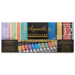 l'Aquarelle Watercolour Iridescent Colours 12x10 ml in the group Art Supplies / Artist colours / Watercolour Paint at Pen Store (133816)