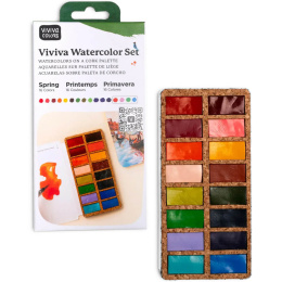 Watercolour Pans Spring 16 Colours in the group Art Supplies / Artist colours / Watercolour Paint at Pen Store (133836)