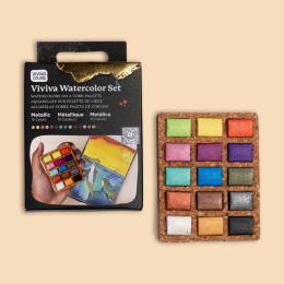 Watercolour Pans Metallic 15 Colours in the group Art Supplies / Artist colours / Watercolour Paint at Pen Store (133837)