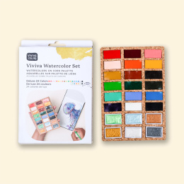 Watercolour Pans DeLuxe 24 Colours in the group Art Supplies / Artist colours / Watercolour Paint at Pen Store (133838)