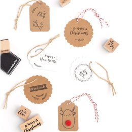 Christmas Tags Manila Labels Round 12-pack in the group Hobby & Creativity / Holidays and seasons / Christmas crafts at Pen Store (133935)