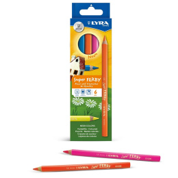 Super Ferby Neon Set of 6 in the group Kids / Kids' Pens / Colouring Pencils for Kids at Pen Store (133979)