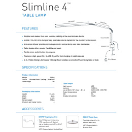 Slimline 4 Table Lamp Brushed Steel in the group Hobby & Creativity / Hobby Accessories / Artist Lamps at Pen Store (134056)