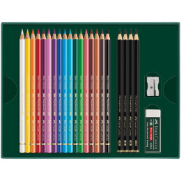 Polychromos & Pitt Graphite Mat Set 17 Colored Pencils + 4 Graphite Pencils in the group Pens / Artist Pens / Coloured Pencils at Pen Store (134069)