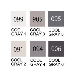 Clean Color Real Brush Set 6 pcs Cool Gray in the group Pens / Artist Pens / Brush Pens at Pen Store (134106)