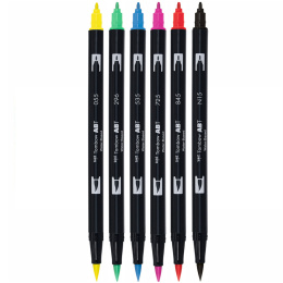 ABT Dual Brush pen Set 6 pcs Basic in the group Pens / Artist Pens / Brush Pens at Pen Store (134111)