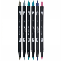 ABT Dual Brush pen Set 6 pcs Vintage in the group Pens / Artist Pens / Brush Pens at Pen Store (134115)