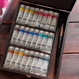 Horadam Aquarell Wooden Box 24x15 ml in the group Art Supplies / Artist colours / Watercolour Paint at Pen Store (134340)